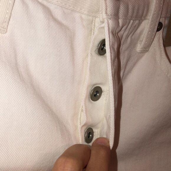 Madewell 25 Relaxed Mid Rise Raw Hem White Denim Shorts - Picture 8 of 14